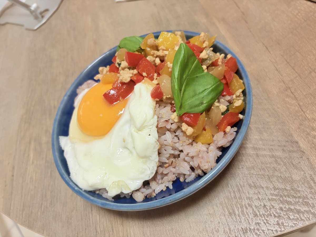 pubg_siri's tweet photo. 金曜日に作ったガパオライスがおいしすぎた🥹💗
作る時ナンプラーがめっちゃくさいけど癖になるよ🫶🏻笑 https://t.co/MWyZ6thOWZ