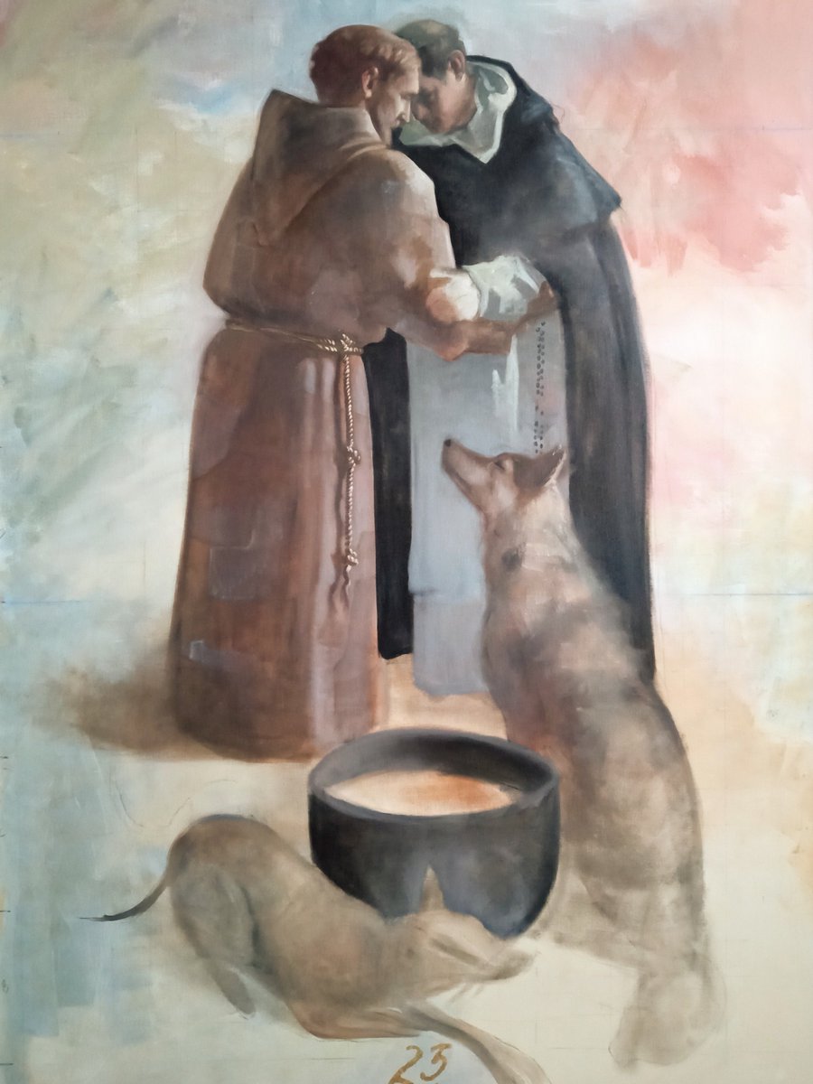 GTBsacredart's tweet photo. A short video explaining my recent painting of St. Francis and St. Dominic for St. Louis University Highschool 

https://t.co/n6kEK9LxIX https://t.co/ZW9aCQiPId