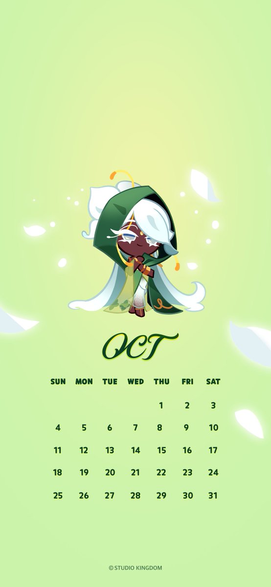 CRKingdomEN's tweet photo. Set the October calendar featuring the elegant and noble #MograCookie as your mobile wallpaper! 📱

Reply to this post 📝 with a screenshot of you using this wallpaper on your phone📱 and let us know your Kingdom name and server!
10 lucky winners will receive Crystals 💎 x1,000! 🎁

📆 Event Period: October 5 – October 11 (GMT+9) 
🏆 Winner Announcement: October 15 (GMT+9) 

#CookieRun #CookieRunKingdom