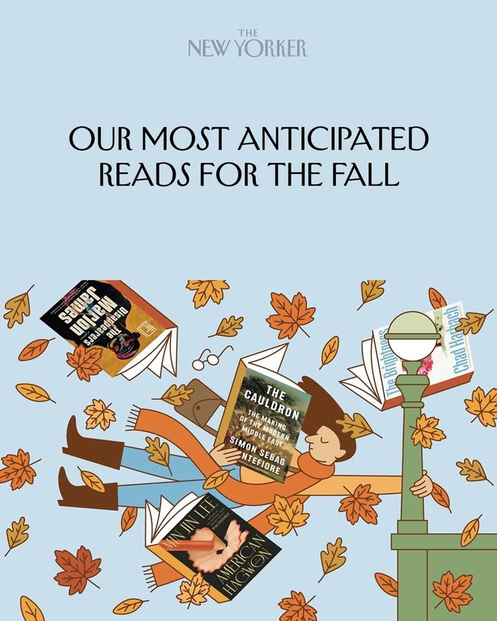 NewYorker's tweet photo. Our critics and editors share the books they’re most looking forward to reading in the fall: ambitious, generational novels, tell-all memoirs, and cultural histories. See the full list, featuring titles by Min Jin Lee, Yiyun Li, Simon Sebag Montefiore, and more: https://t.co/FT00AZJqeO