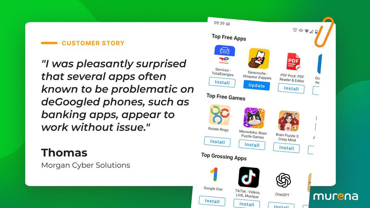 MurenaCom's tweet photo. Wondering whether you should get yourself a Murena device? Hear from those who already have one!

👉 Discover our devices: https://t.co/cCpxLHLRgd 

#deGoogle https://t.co/bdgGhleqyS