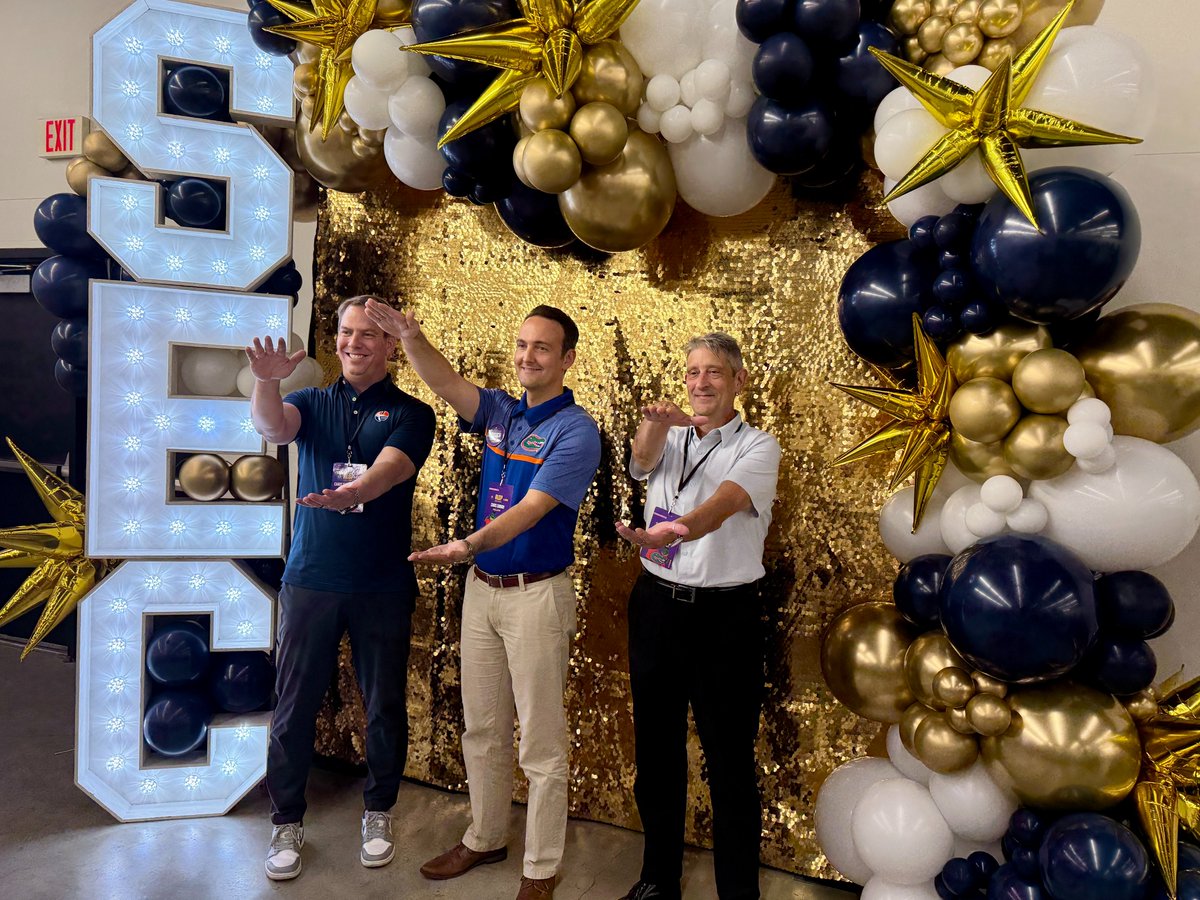 SECAcademics's tweet photo. The @SEC Academic Leadership Development Program is officially underway at @LSU! 🙌

The cohort gathered at an SEC-style (indoor) tailgate for the workshop's opening session, with a special welcome from @LSUgym legend D-D Breaux and Mike the Tiger. 🐯

#ItJustMeansMore https://t.co/n1H2e3dI4A