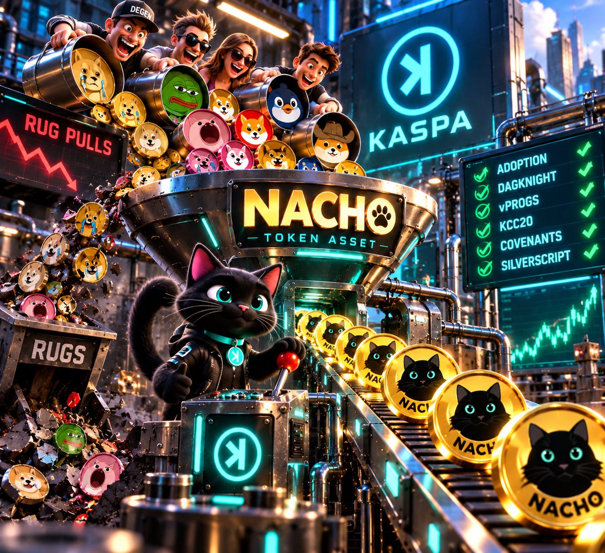 NACHOLANDE88784's tweet photo. 🧟‍♂️ Zombie Degens keep chasing rug pulls. 🎰

Smart money sees where $KAS is heading 📊

The rotation into nacho-the-kat:native is coming. 🐈‍⬛⚡

NFA 🤫🪄 https://t.co/mxDQrWjSbY