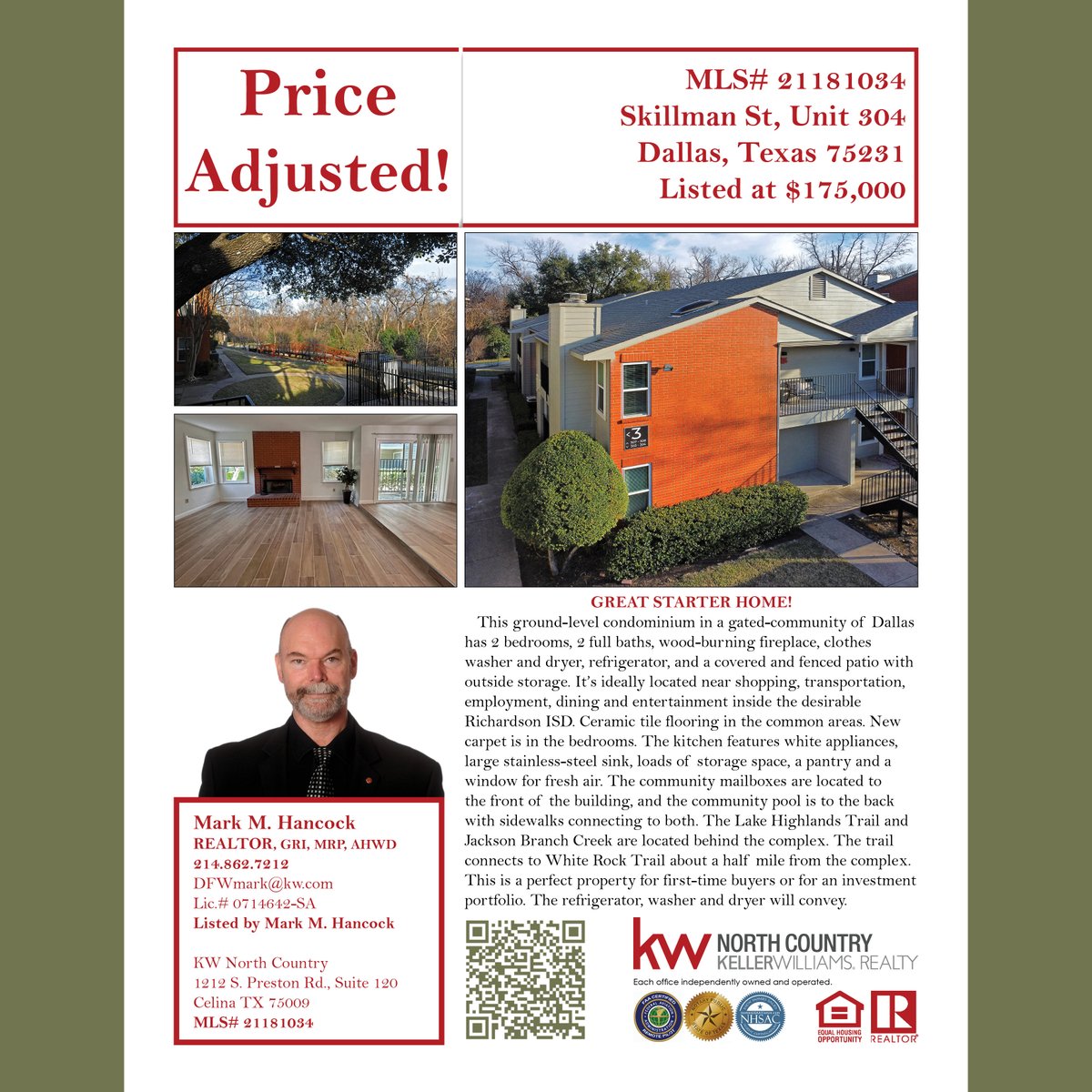CollinRealty's tweet photo. Price-Adjusted Condo in RISD! 
See more: https://t.co/aeerab5hR5

I’ve Got Your Six!

Mark M. Hancock, GRI, MRP, AHWD
REALTOR, New Build Certified
214-862-7212 (call or text) 
DFWmark@kw.com 
https://t.co/D4t6elJ5Yx https://t.co/nWoQapB6tX