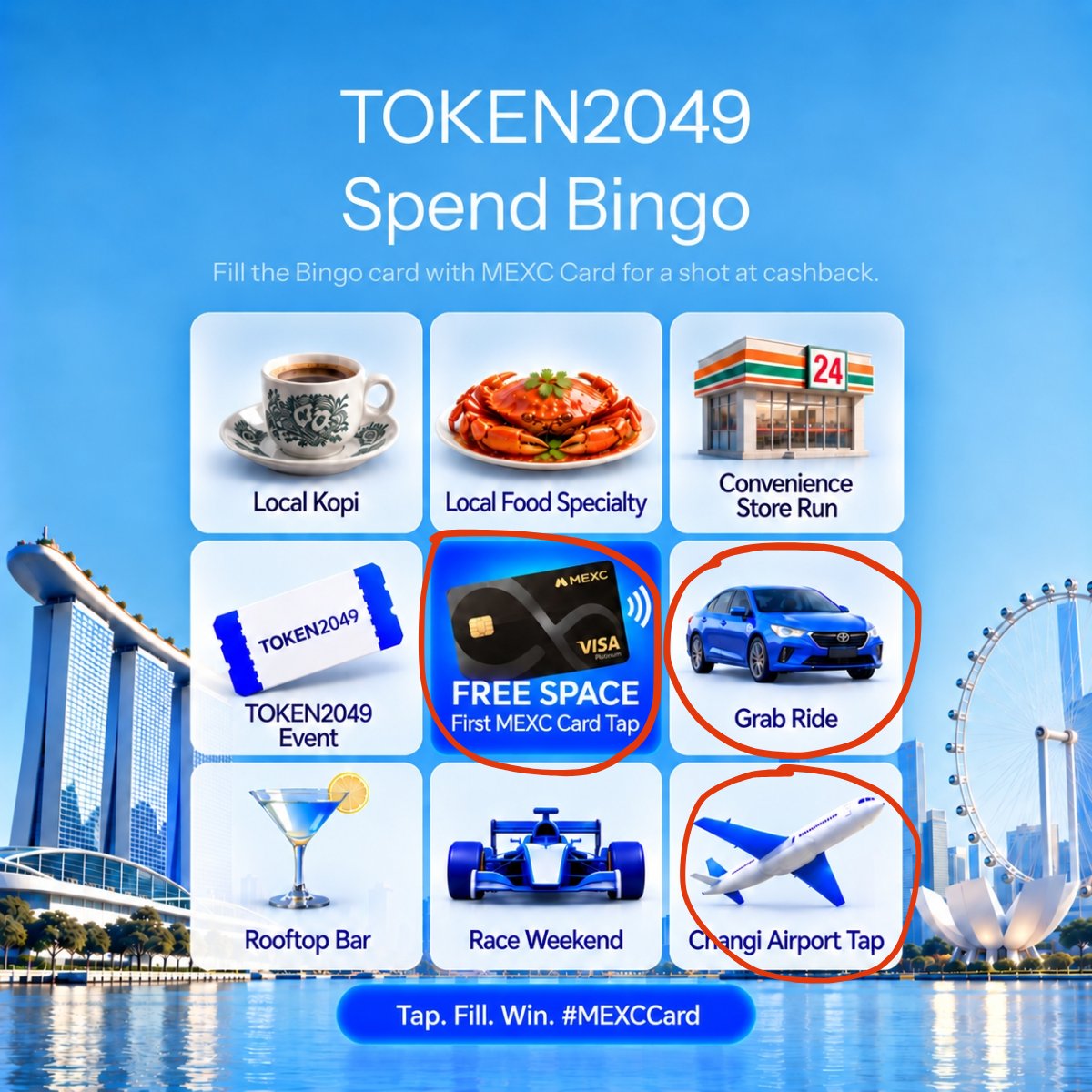 MEXC's tweet photo. Intern has landed for TOKEN2049. 🛬 

Already started our Bingo card. How's yours looking? 
1️⃣ Follow @MEXC + Repost
2️⃣ Reply with your Bingo card progress + what you're completing next
3️⃣ Include UID

5 replies win 20 USDT. Ends Oct 7.

Start filling out the card below! 👇 https://t.co/3aaVyYeMUj