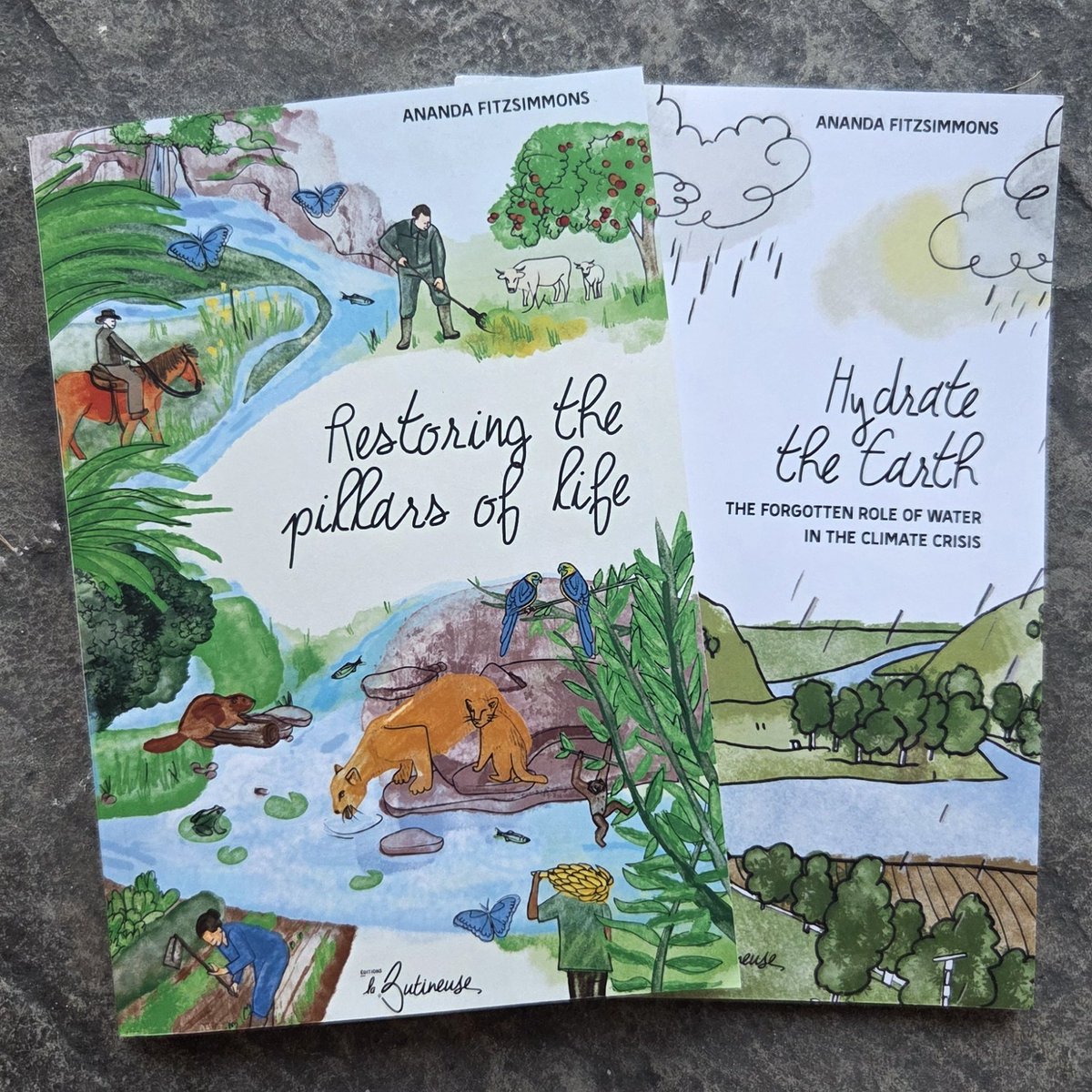 FarmHopLife's tweet photo. New month, new book(s)! Restoring the Pillars of Life and Hydrate the Earth by Ananda Fitzsimmons both came highly recommended. And after finishing Cadillac Desert by Marc Reisner, I need something more refreshing (like spring water 😉) https://t.co/Xtg7CFbUAo