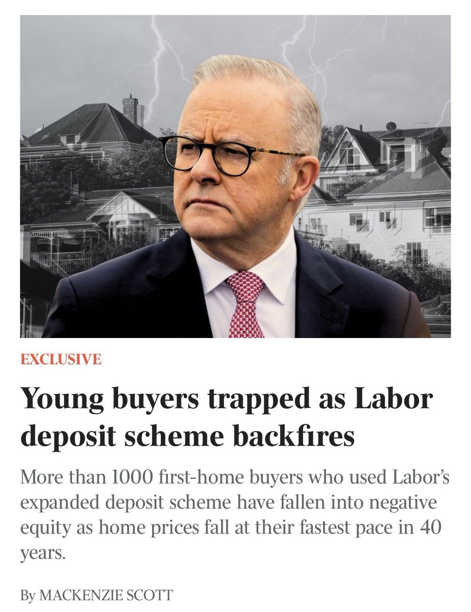 craigkellyAFEE's tweet photo. Another disaster by the worst government in Australian history.

Good people were lured into huge mortgages with negligible deposits, then Albanese broke another promise and change the tax rules - and they owe more than they own. https://t.co/RGZ6obP8C2
