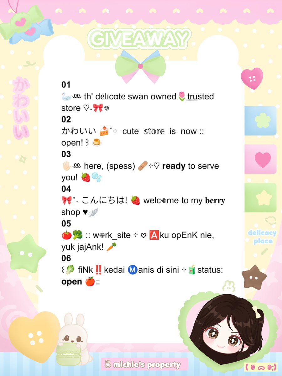 nyakng's tweet photo. Help retweet, arigato! #zonauang

Since today is Calestial Day Arie @peanyair #ArieInOrbit⭐ mau membagikan 6 FREE wording bio short suitable for BA 🎉 cek ALT untuk rules lengkapnya! Let’s join. <33

⊹ 𖹭 now claim by reply 🍥
🍮 END 6 okt 19.00 WIB ★ https://t.co/TMHcAtC8lM