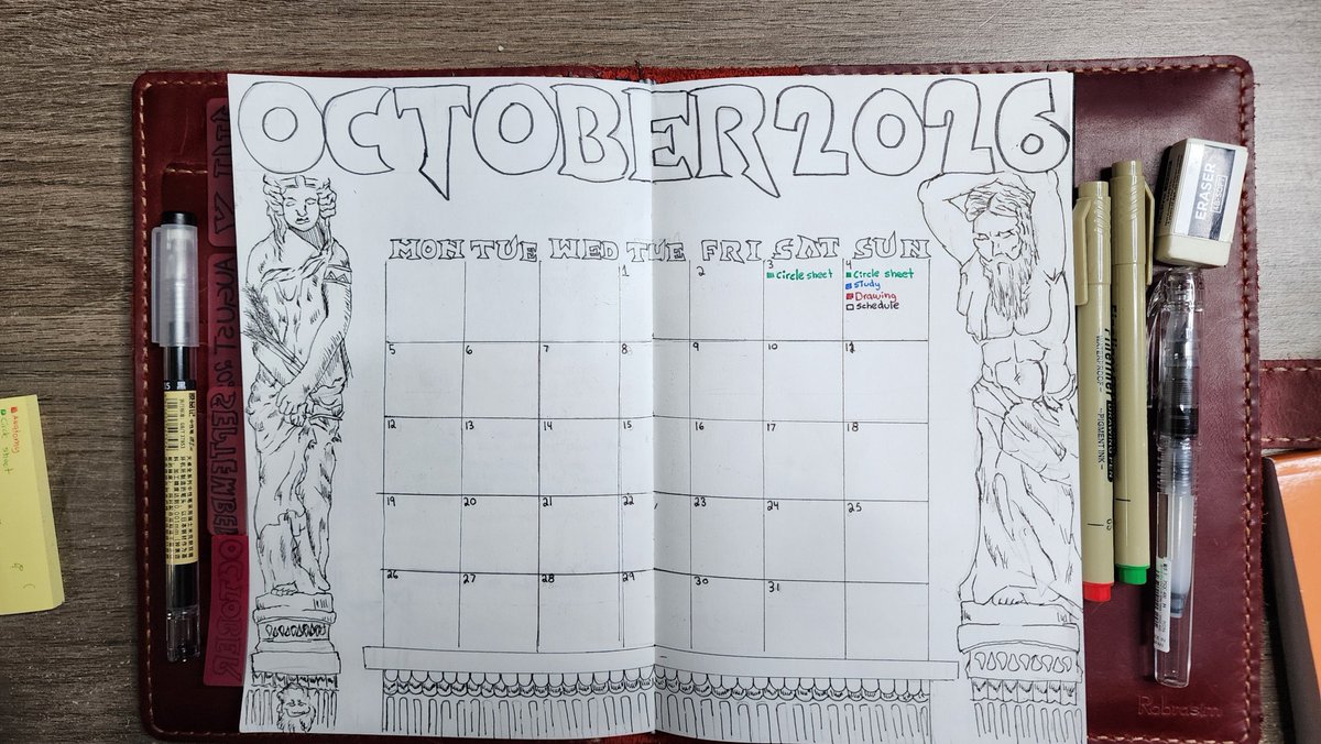 ChudicusMax's tweet photo. Made a calender so I focus on drawing https://t.co/MmP03OgzgK