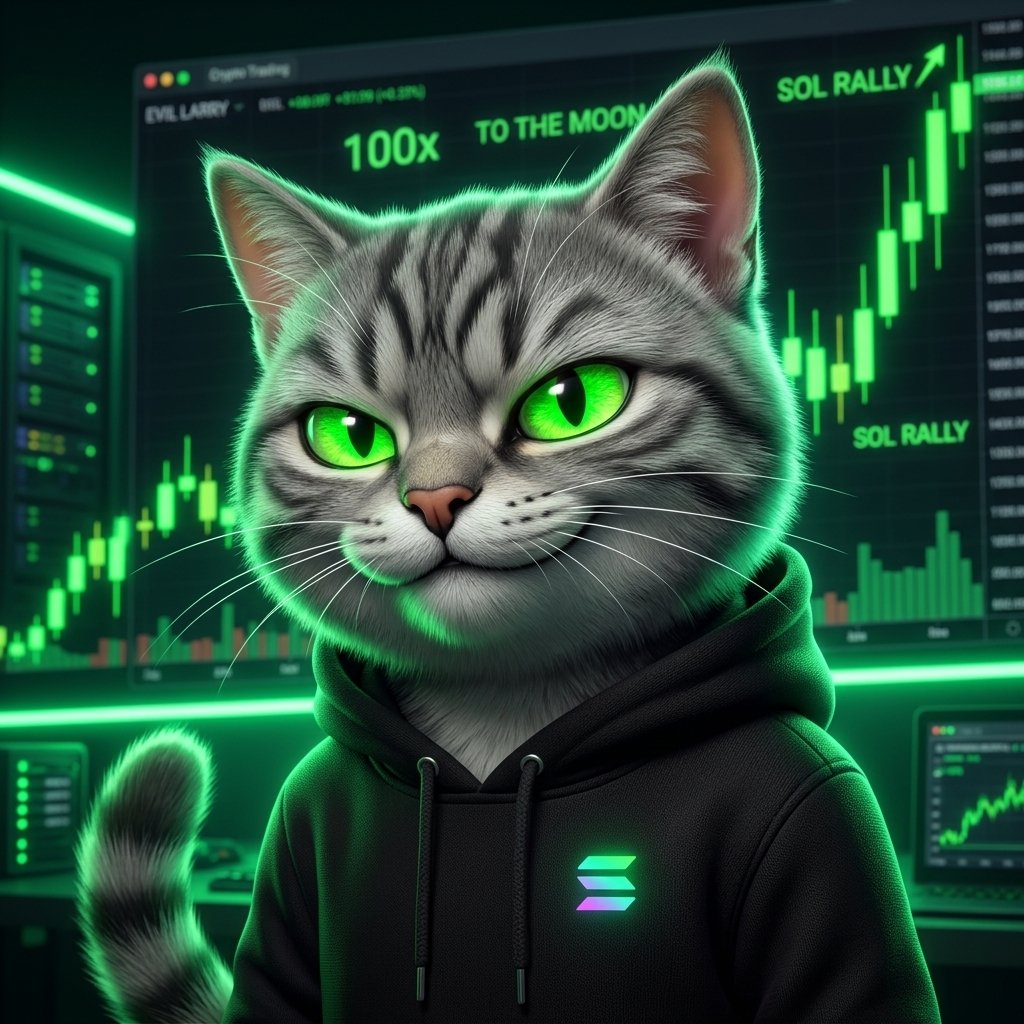 Larrysolcat's tweet photo. We hope you like cats, @solana 🐈  @SolanaFloor
​This one comes with an army.
$LARRY has landed on Solana. Make yourselves at home, Evil Larry. 😼🔥
​📊 MC: $3.5K | Dev Holding: ~1.3% (Clean &amp; Safe)
🚀 Trade on https://t.co/Z1hjYZ9bd6!
​#LARRY #Solana #Pumpfun #Memecoin $SOL https://t.co/pLaw7nDmUA