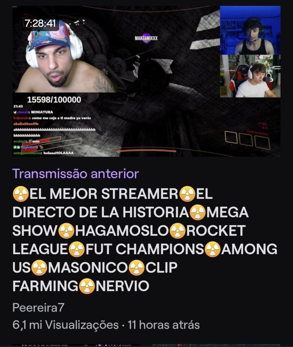 acervofermin's tweet photo. @badbunnycule Na twitch do Peereira7 https://t.co/tw5kGUP6F2