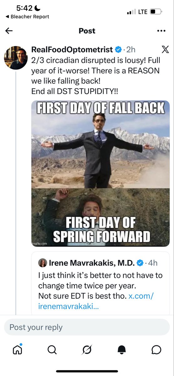 ajwodecki's tweet photo. @GuntherEagleman Everybody knows this feeling. You get one hour BACK FROM THE GOVERNMENT THAT STOLE IT FROM YOU FOR LOBBYISTS BIG GOLF BIG RETAIL INTERESTS. And you go BACK TO NATURAL TIME. Glorious and no more social jet lag. DST is sheer stupidity https://t.co/JbrN7AEarG