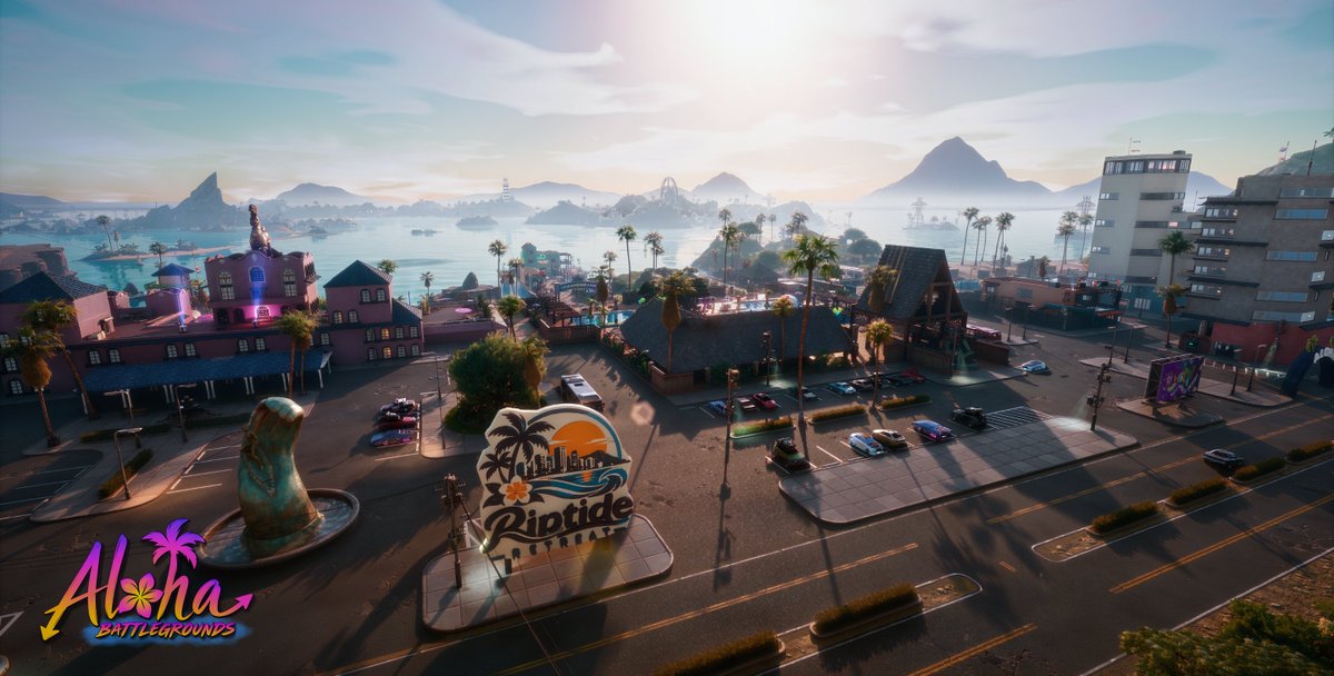AlohaUEFN's tweet photo. Riptide Retreat - Based directly off of Honolulu in Hawaii. This is one of the main central POIs in Aloha Battlegrounds, as well as being among the largest.  

This POI will have its fair share of secrets. https://t.co/0ZiBFaOaaa