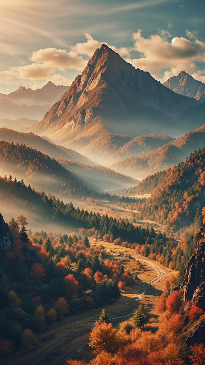 WPark1213's tweet photo. [In this serene moment, mountains stand tall and serene like nature's quiet guardians.]， https://t.co/GZu9YjP2TV