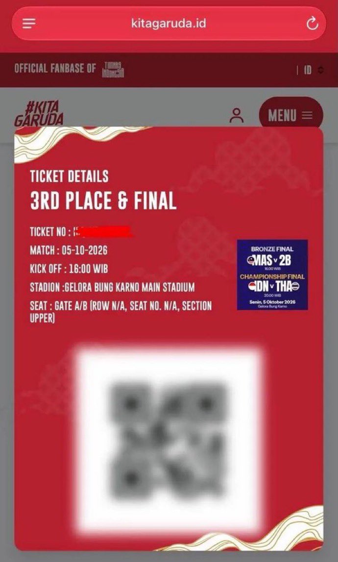 fzacuy's tweet photo. wts dijual tiket timnas garuda vs thailand final game asian cup

✅Upper (5 Tix) 285k/Tix
✅Garuda West (4 Tix) 775k/Tix

diurus sampe fisik
bisa langsung transfer garuda id yaa, wajib punyaa, harga sesuai web ajaaa

.t wtb wts ticket final indonesia vs thai #zonajajan #zonauang https://t.co/wOVq7SroSq