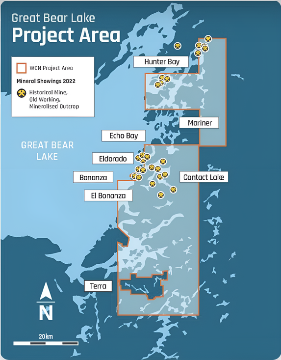 Breakaway2025's tweet photo. Coverage stock @GreatBearGBL’s (ASX: $GBL) focus is its namesake project, located within Canada’s Northwest Territories. It covers key parts of the Echo Bay stratovolcano complex inside the Great Bear Magmatic Zone, which is Canada’s premier IOCG province.

The project includes ground around the historic Eldorado, Echo Bay and Contact Lake mines. Those three centres produced ~34.2 million ounces of silver, 13.7 million pounds of U3O8 and 11.4 million pounds of copper.

GBL’s 2026 program has materially advanced the geological understanding of the Great Bear Magmatic Zone. It has confirmed multiple sulphide-rich gossan systems with scale, mapped consistent syn-volcanic mineralised trends, and validated the structural corridors linking historic high-grade silver mines with modern copper targets.