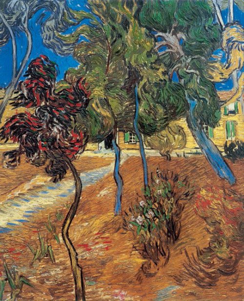 VanGoghTheLife's tweet photo. #VanGogh of the Day: Trees in the Garden of Saint-Paul Hospital, October 1889. Oil on canvas, 73 x 60 cm. Private collection. https://t.co/TXFZ3tx6r9