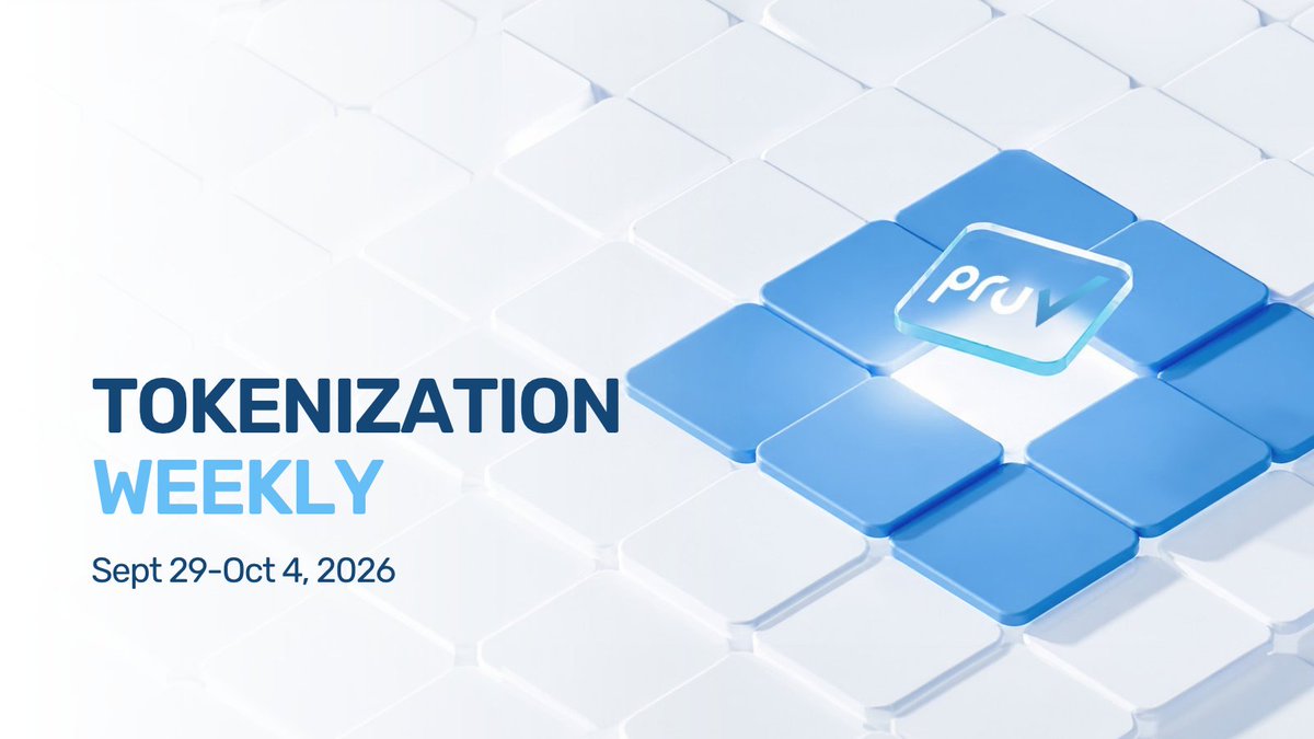 PruvFinance's tweet photo. A lot happened in tokenization during TOKEN2049 week.

Funds are scaling onchain. Securities infrastructure is moving into production. Banks are launching digital money rails. And central banks are figuring out how settlement works in an onchain financial system.

This week's highlights:

1/ ECB explores three models for bringing central bank money onchain

The European Central Bank outlined three possible models for integrating central bank money with DLT-based financial markets, from directly issuing reserves on programmable platforms to connecting existing settlement systems with blockchain networks.

The goal is to keep central bank money at the core of settlement as tokenized securities, deposits, and stablecoins increasingly move onchain.
https://t.co/1TSLKmrOfa

2/ Brazil brings regulated fund records onto a public blockchain

Brazilian central securities depository CSD BR is bringing records of BTG Pactual investment fund shares onto the XRP Ledger.

Each tokenized record mirrors the official ownership records held by the CSD, marking a move from experimentation toward live blockchain infrastructure within Brazil's regulated capital markets.
https://t.co/TTdD6wFEGY

3/ Fiserv takes stablecoin banking infrastructure live

Fiserv, one of the world’s largest payments and banking technology providers, launched its Digital Asset Platform with financial institution clients, bringing stablecoin-powered payments and banking infrastructure into production.

Its first live use case is Bank of North Dakota’s dollar-backed Roughrider Coin, with infrastructure from VersaBank, Fireblocks, and Solana supporting interbank money movement.
https://t.co/h2xm2elb63