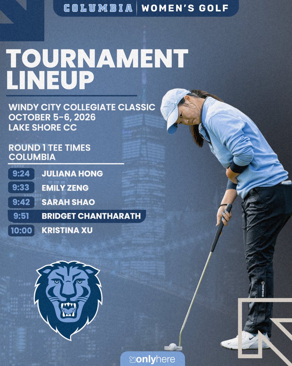 CULionsWGolf's tweet photo. Going up against some of the top programs in the nation!

➡️ Windy City Collegiate Classic
🗓️ Monday-Tuesday
⛳️ Lake Shore CC
📍 Glencoe, IL

📊 Leaderboard
https://t.co/3SH6yq2D1V

#RoarLionRoar 🦁 // #OnlyHere 🗽 https://t.co/8PN2IMuZpx