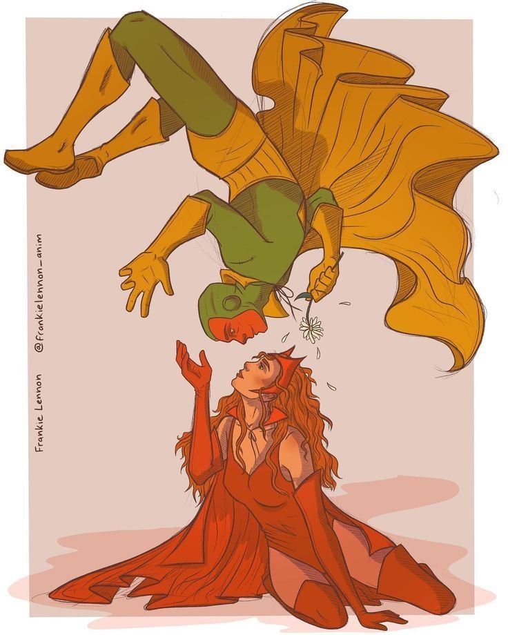 wovsny's tweet photo. wandavision ❤️💚

(art by frankie lennon) https://t.co/Y7I6yKS6ft