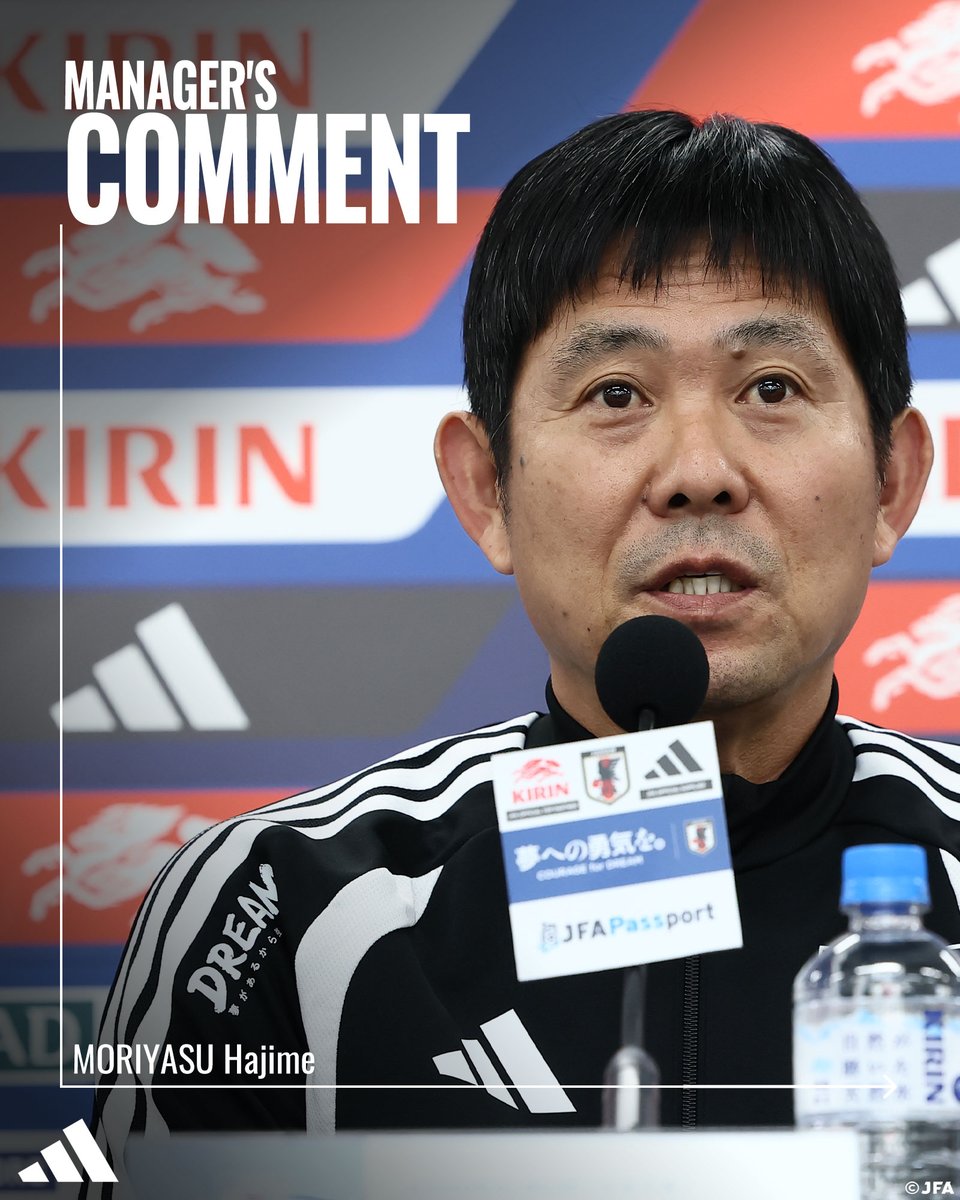 jfa_samuraiblue's tweet photo. 🔹𝗦𝗔𝗠𝗨𝗥𝗔𝗜 𝗕𝗟𝗨𝗘🔹
【2026.10.4 ニュージーランド戦前日コメント✍️】

森保一 監督

#adidasFootball
#サッカー日本代表 https://t.co/g6t7NrdgMD