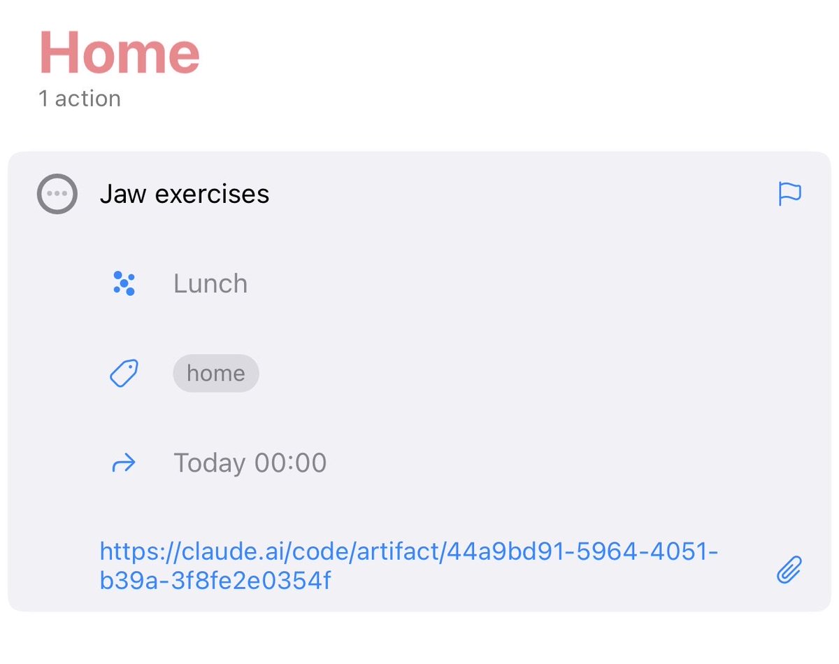 mdrnmethod's tweet photo. Often I like to link Claude project files to my tasks, makes friction to entry effortless. https://t.co/MyaofpQepO