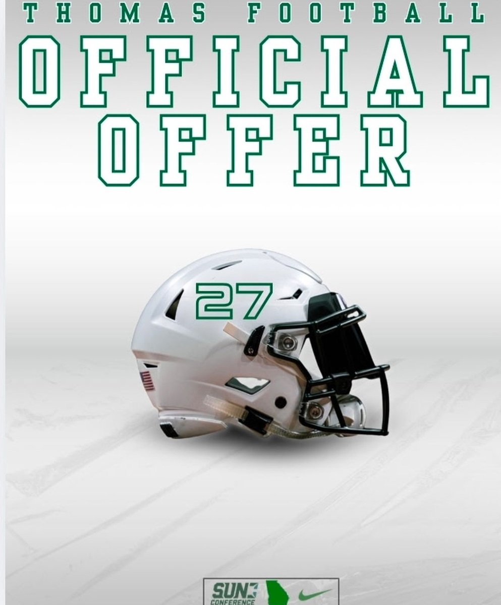 JonasJesus2009's tweet photo. After a conversation with @dan_pippin I am very blessed to receive my first offerl to Thomas University! @bvav48 @Coach_Pack78 @waterhustler @etowahfootball @RecruitGeorgia @One11Recruiting @RecruitNE_GA @CoachMartin50 @DeBree_Football https://t.co/vC1braqJ4l