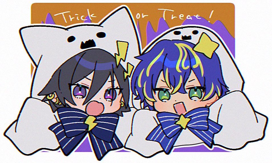 celery_umeeee's tweet photo. 🎃👻👻🦇

 #イヅル描いたぞ  #アステル絵ダ https://t.co/Y63I3AI70C