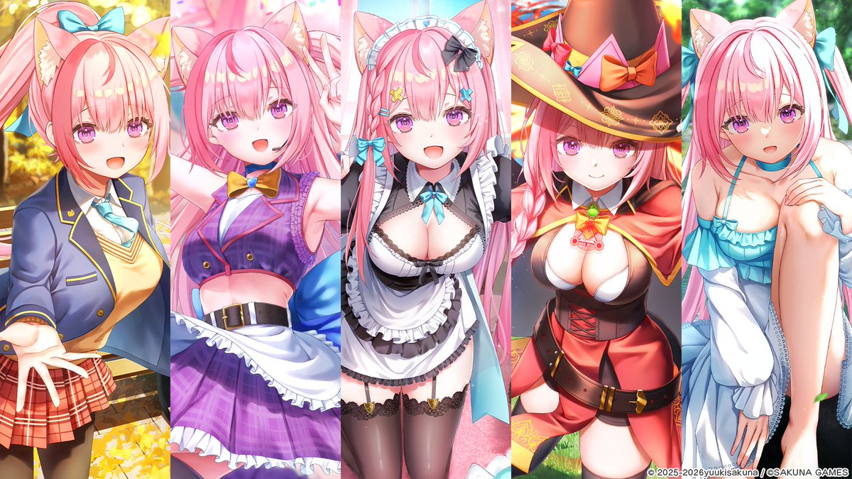 sakuna_games's tweet photo. 『さくなばーす』、明日から予約受付スタートだよ〜！🪽

店舗特典のイラストも公開中！ いろんなあたしがいて、どれにするか迷っちゃう……

録り下ろしのドラマCDもあるよ！ みんなはどれが気になる？

#さくなばーす https://t.co/5Z17Ln3anu