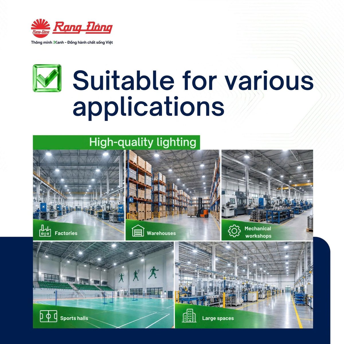 RangDongJsc's tweet photo. Rang Dong LED Highbay Lights are designed to meet these requirements
#RangDong #LEDHighbay #IndustrialLighting #WarehouseLighting #FactoryLighting #SmartLighting https://t.co/ubDjrdxVo6