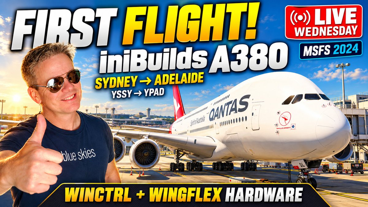 TubeSim's tweet photo. LIVE | The GIANT Has Arrived! iniBuilds A380 Channel Debut | WINCTRL &amp; WINGFLEX | Real Pilot #MSFS2024 #iniBuilds #A380
https://t.co/eect9fUIJk https://t.co/SQoEcycm76