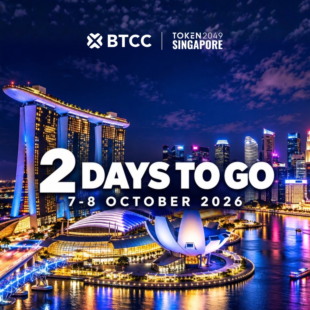 BTCCexchange's tweet photo. Can't wait to meet you all at @token2049 💙
Come find us at Marina Bay Sands! We’ve got Exclusive BTCC Swag Bags and Merch Drops.

Quote Tweet 'BTCC is bringing #BTCC0Fees to #BTCCTOKEN2049. 0 Fees, 0 Friction, and 0 Panic. '
Follow @BTCCexchange. Drop the QT link and ERC20 wallet. 100USDT for 5 winners🏆