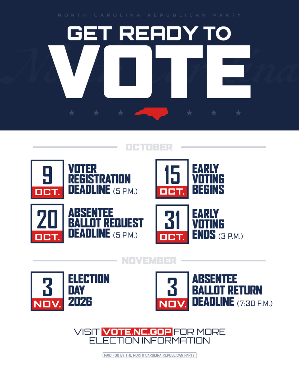 NCGOP's tweet photo. SAVE. SHARE. VOTE. https://t.co/vGVBTjC1KJ