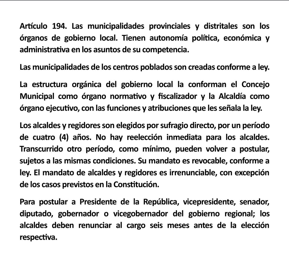 JEESxorcismo's tweet photo. El mitómano socio del Sodalicio López Aliaga sigue mintiendo en su conferencia de prensa. Dice que sus 8 abogados le han dicho que el verbo principal en la Constitución es postular. No. Cualquiera que entiende español sencillo lee claramente que NO HAY REELECCIÓN y que el alcalde saliente DEBE esperar un periodo de cuatro años como mínimo.