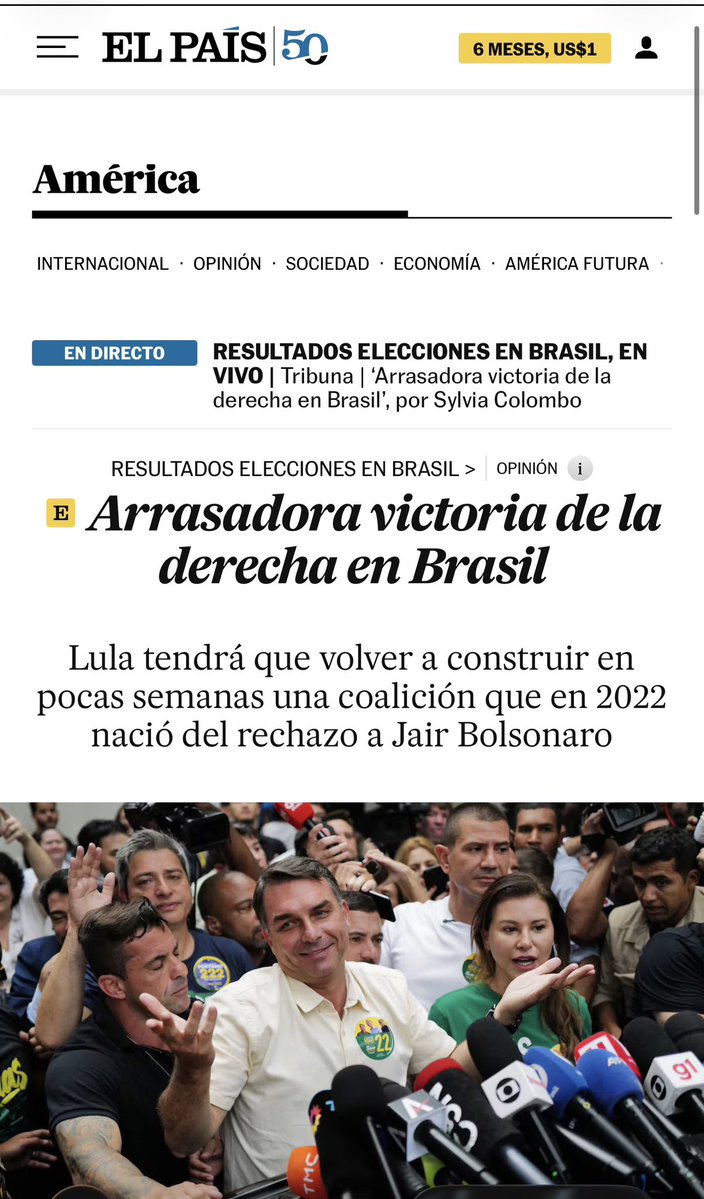 ClauAker's tweet photo. A vitória arrasadora da direita é notícia nos jornais do exterior. https://t.co/xrvMuHlftX