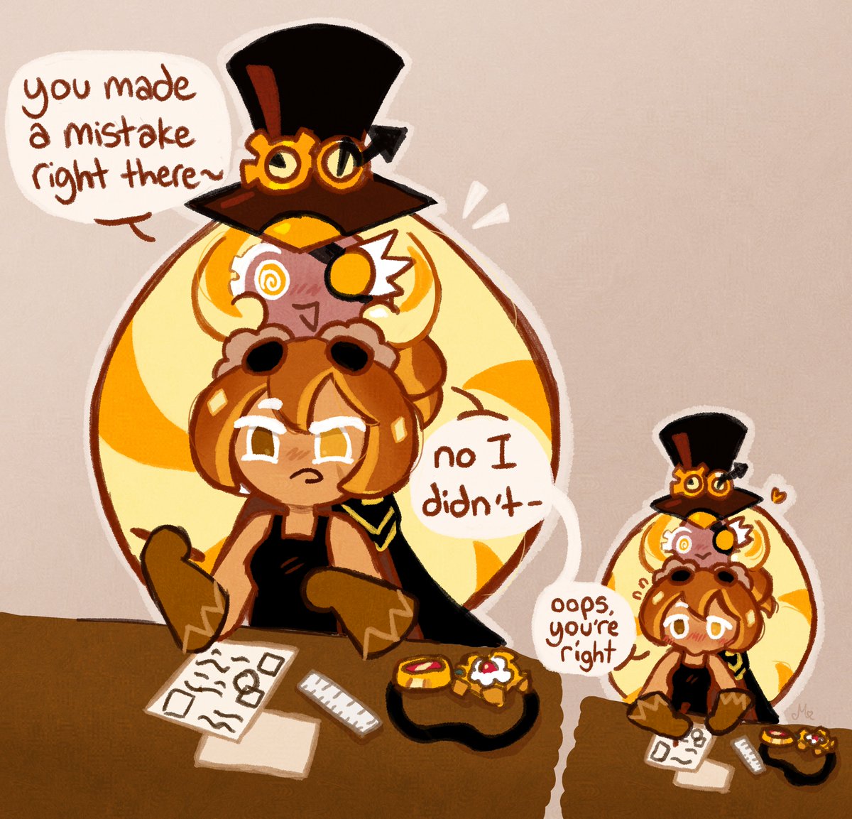amitylovemail's tweet photo. in croissant's defense it's really hard to focus if she knows timekeeper is watching her #timecroi #croisstime https://t.co/94MOzphF7t