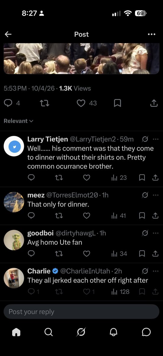 YStateOfMind47's tweet photo. Ute fans not being weird…. Mission impossible https://t.co/0p0TwbYXsH