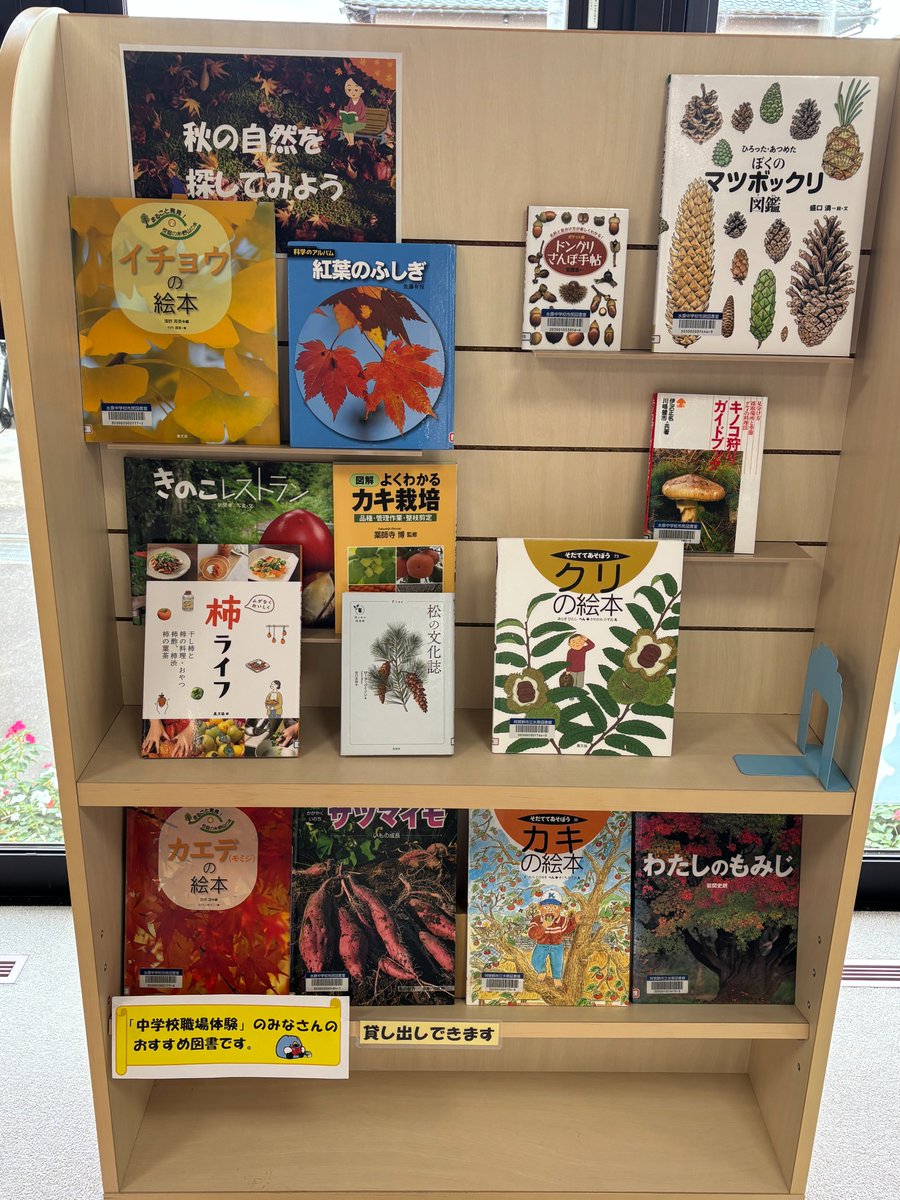 lib_agano's tweet photo. 【水原中学校市民図書室：職場体験📚📚】
10月1日、2日に中学生の職場体験がありました👩‍🦰👩‍🦱👩
図書館の仕事を楽しそうにこなしていました💕
早速何冊か借りられたようです📙📗📘
生徒のみなさん、お疲れ様でした🙏
＃図書館　＃職場体験 https://t.co/V5WPj8RYHP