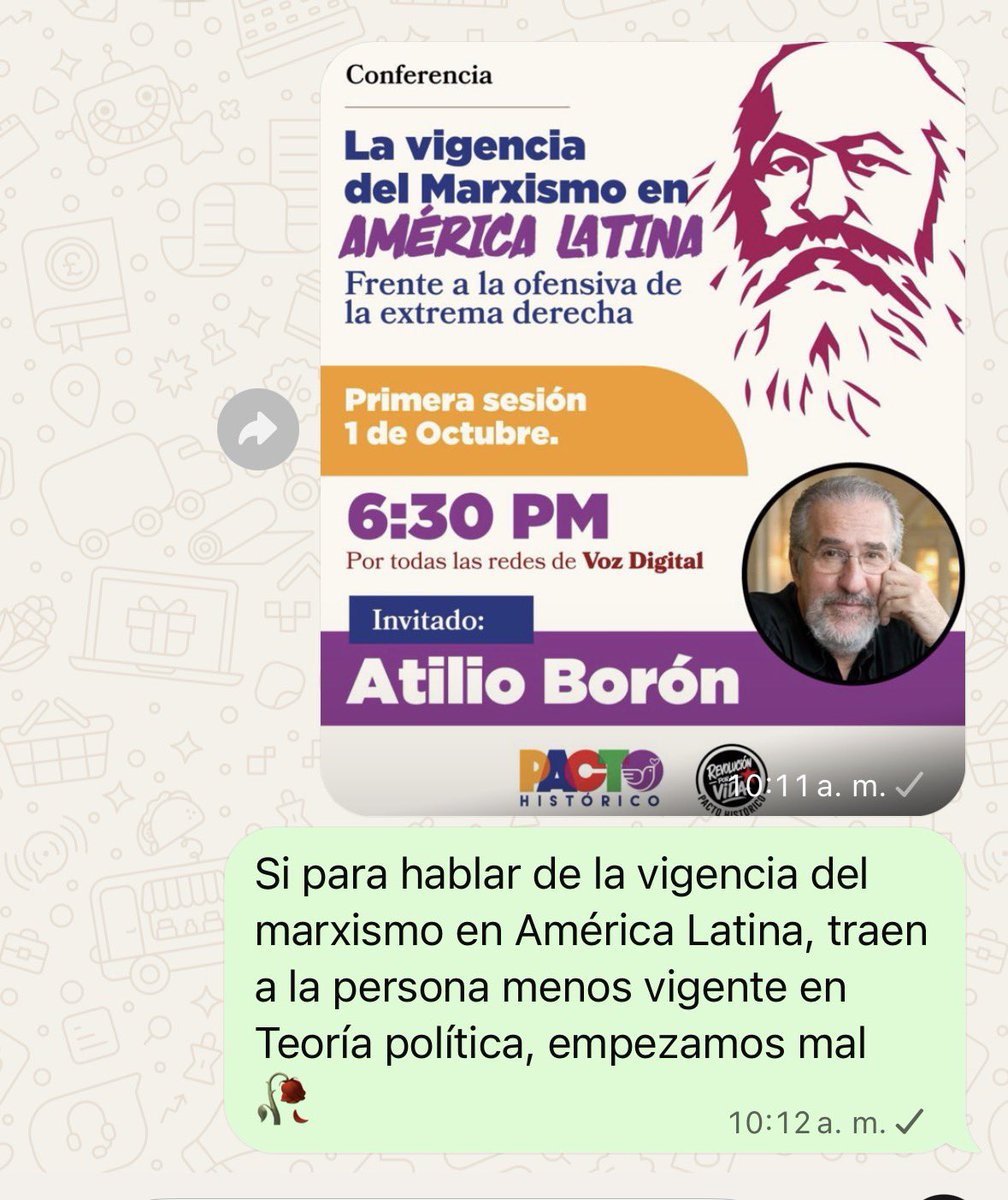 Pericomacona_'s tweet photo. @borderlands_18 ¿Sabe incluso qué es más 🥀? 

Que el Pacto Histórico pone a hablar a Borón. Ya es una cuestión personal, eh. https://t.co/h4nYik4A5o