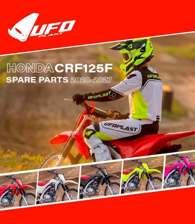 df_moto's tweet photo. ファンライドモデルとして大人気のCRF125Fに、
UFOブランドからカラフルなプラスチック外装が新登場。
UFO定番カラーのホワイト、ブラック、純正カラーのレッドは単品購入が可能。
ひときわ目を引くネオンカラー2色は、フルキットのみの設定です。

UFO CRF125Fプラスチック
https://t.co/dn3ENbBMVw 

UFO CRF125Fプラスチックフルキット
カラー：ネオンイエロー/ネオンピンク
https://t.co/aelCrd1t1i 
#ufoplast #crf125f