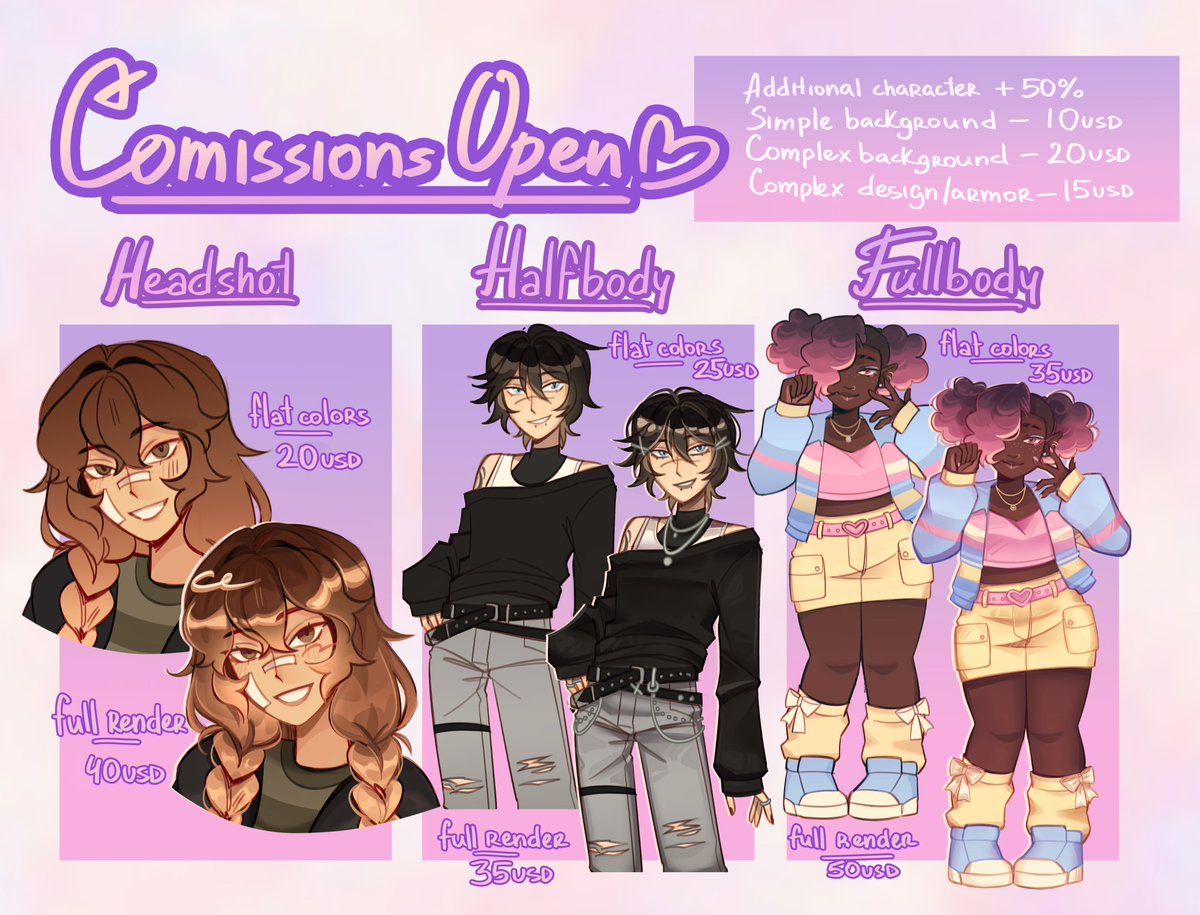 synthet1cseraph's tweet photo. additionally, another commissions post, i've adjusted some of the prices a little, mostly to make them a little cheaper ^_^
commissions are still OPEN!! you can dm me here or contact me on discord synthet1cseraph ! https://t.co/wx3kw3UoJq
