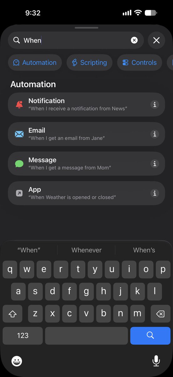 rob_aye's tweet photo. Biggest problem with making your own shortcuts/editing them is the search function, half the things it puts in when you ask AI for a shortcut just don’t show up when searching and some show inconsistently like the example below not showing Bluetooth option when it should @Apple https://t.co/eugpfrXO24