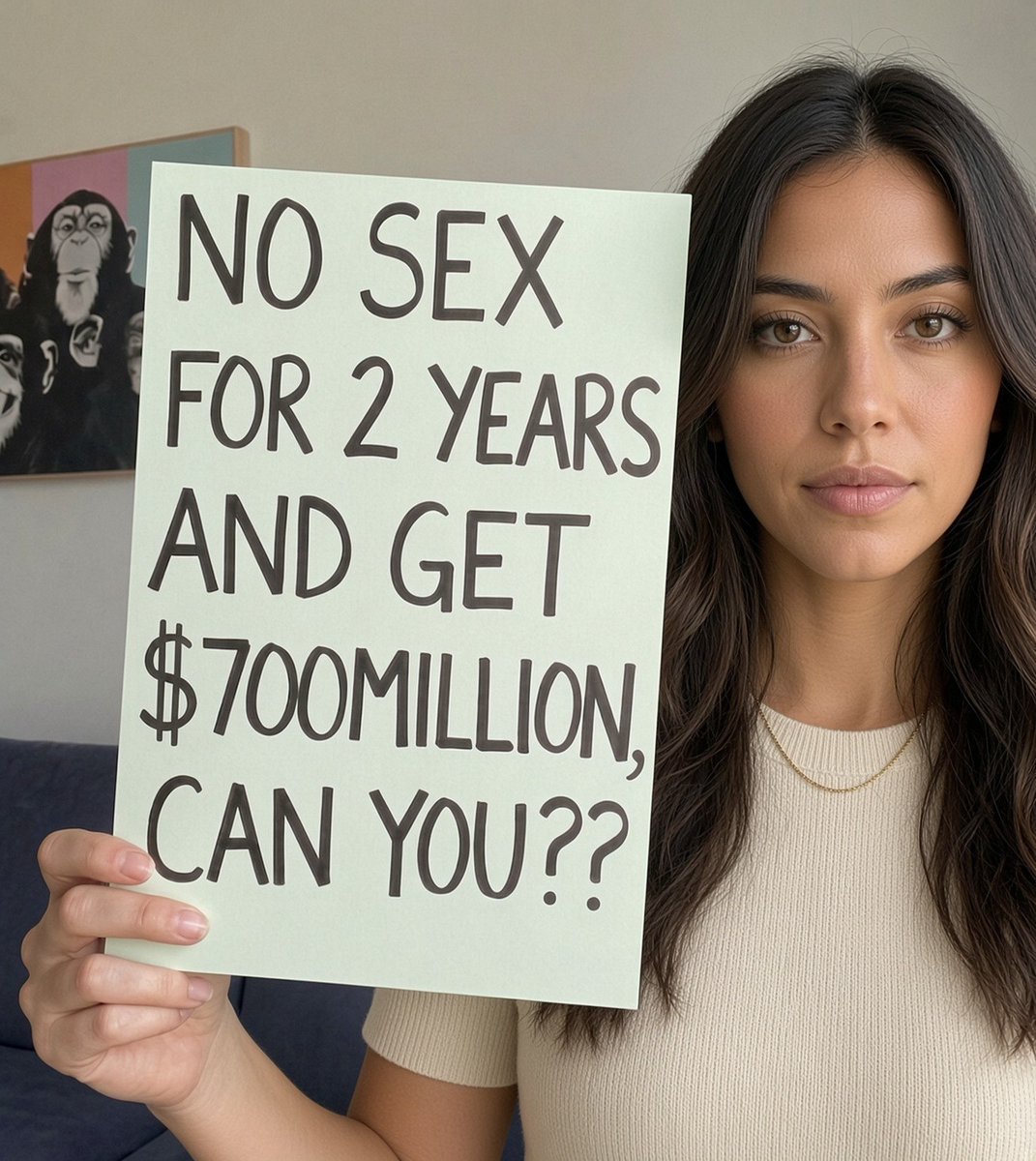 ClaraSonia15003's tweet photo. No sex for 2 years, $700 million on the table. Would you take it? https://t.co/lVtZZYZGBs