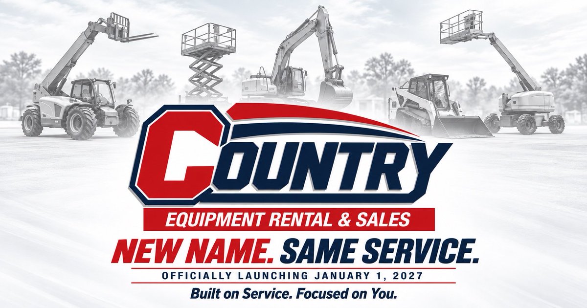 CountryTruValue's tweet photo. Meet Country Equipment Rental &amp; Sales.

Beginning January 1, Country True Value Rental will officially become Country Equipment Rental &amp; Sales.

Same family. Same team. Same commitment to service.

Built on Service. Focused on You. https://t.co/U4Wh5hotbQ