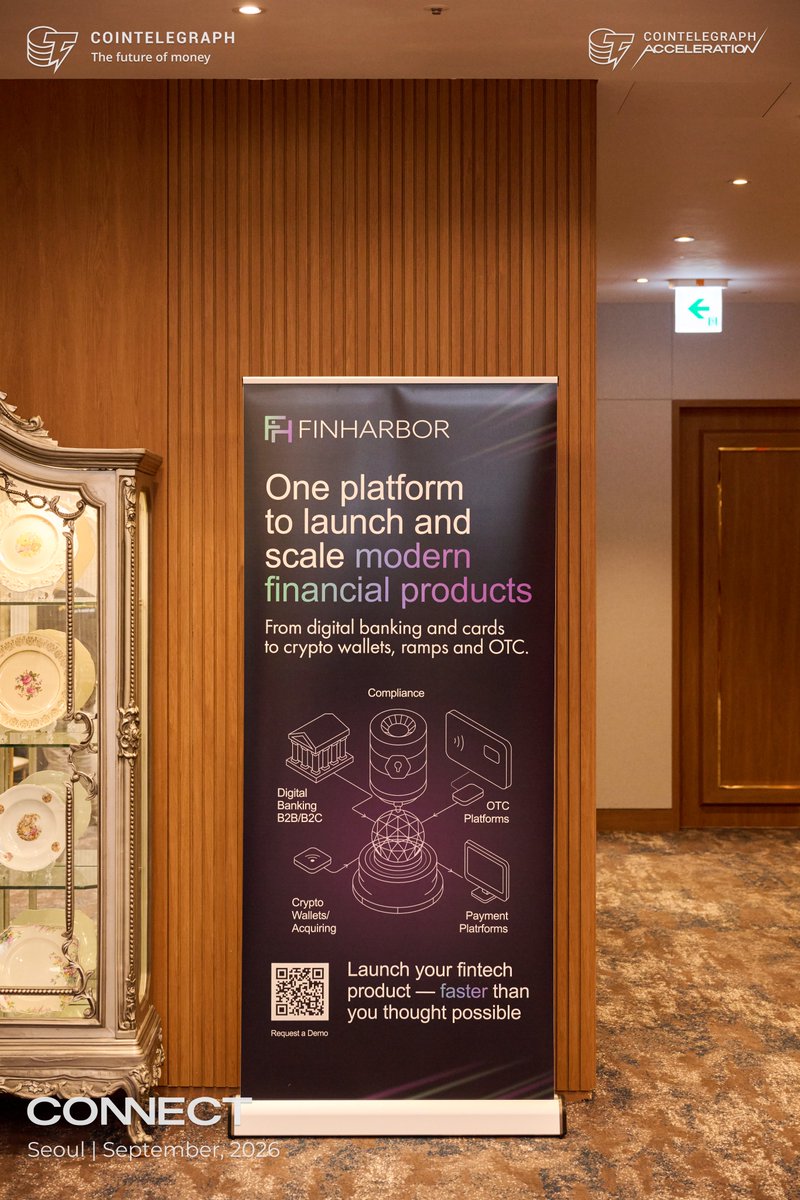 FinHarbor's tweet photo. At #CONNECT by @Cointelegraph: Seoul Edition, @FinHarbor joined the conversation around one of the most important shifts in corporate #crypto adoption: digital assets moving from a pure investment thesis into treasury strategy and balance-sheet management.

Our Co-Founder and CEO, Ilya Podoynitsyn, took part in the panel “The Treasury Revolution: Public Companies, Crypto Balance Sheets, and the New Reserve Asset Playbook” alongside leaders from @Sharplink, @RockawayX, and @PanteraCapital. 

The discussion went beyond the question of whether companies should hold #Bitcoin. The more difficult questions are operational: how to manage liquidity and risk, how treasury processes change once on-chain activity is introduced, and what infrastructure companies need to operate safely across traditional finance and digital assets. For us, that is where much of the real work begins.

Thank you to @Cointelegraph and the #CONNECT team for bringing together such a strong group of speakers and participants in Seoul. A few moments from the event below.

#CONNECT #Cointelegraph #KoreaBlockchainWeek #KBW2026 #FinHarbor
