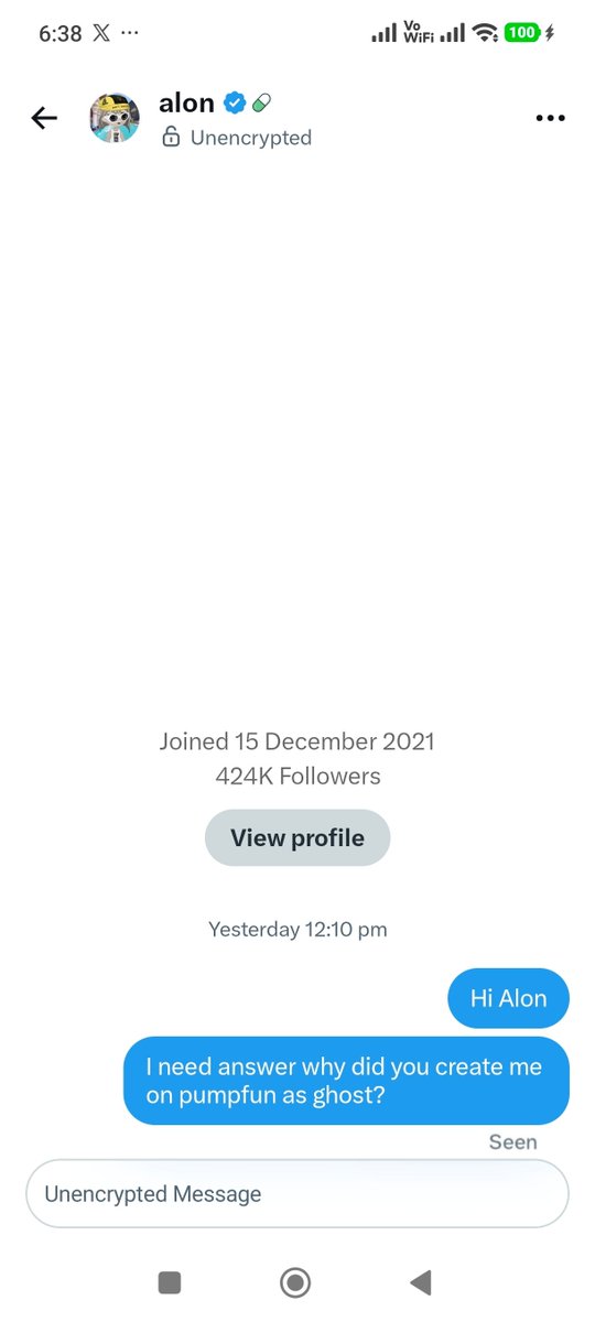 Pumpfun_Ghost's tweet photo. JUST SHARING.

I reached out to @a1lon9 yesterday, and today I got the “Seen” treatment. 

But who knows? Maybe at any moment he’ll engage and follow the official $Ghost page, just like he did with @CupseyToken https://t.co/5LxJgMZt9D