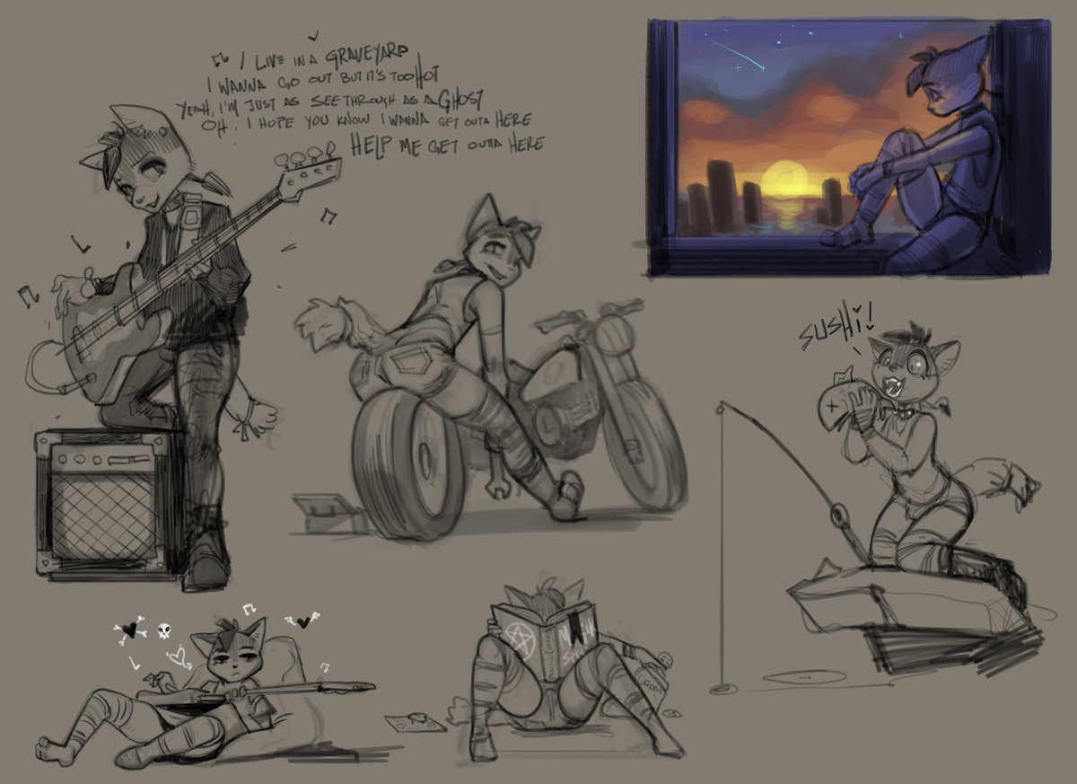 BleatsyGoat's tweet photo. Dez lives across town from Aiden. the whole town's gone to shit since the ocean moved in. He hates getting wet and every year more of his neighborhood vanishes...he's gotta finish up all those snack cakes before the corner store goes under.

#furry #furryart #gayfurryshit https://t.co/QL8wxAC3ch