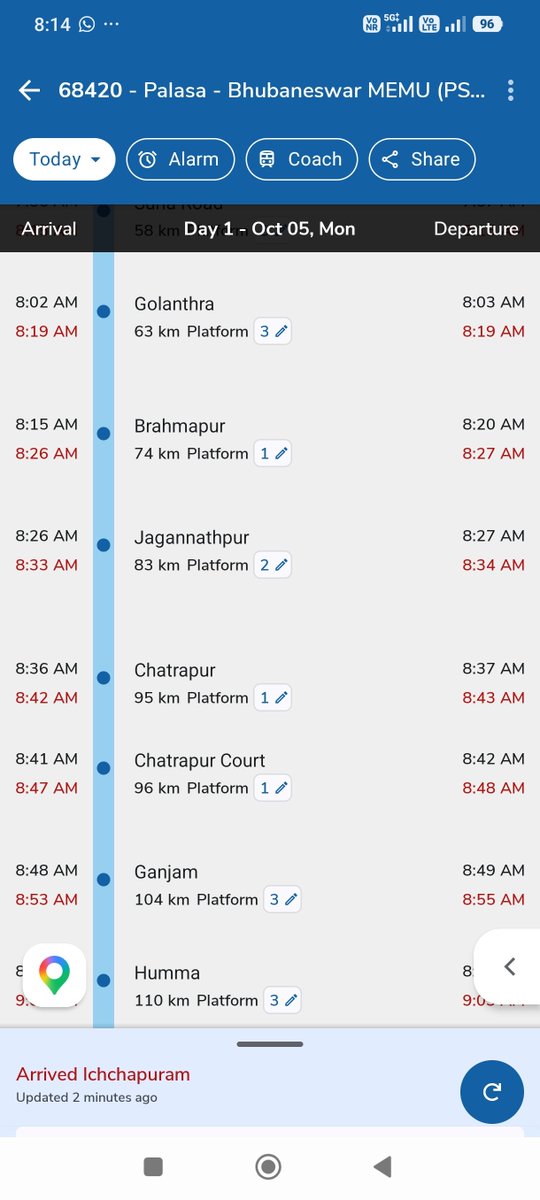 SUBHASMITA7777's tweet photo. Good morning sir, this train is delaying unnecessarily.@RailMinIndia ,@railseva https://t.co/EUSWiEwY7Q