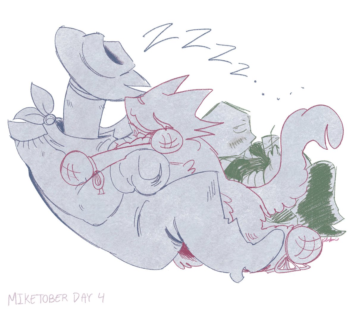 wackomoli's tweet photo. #MIKETOBER2026 Days 1-4!! 

(The first one was originally for day 3 but oh well) https://t.co/IJyXBSRtHr
