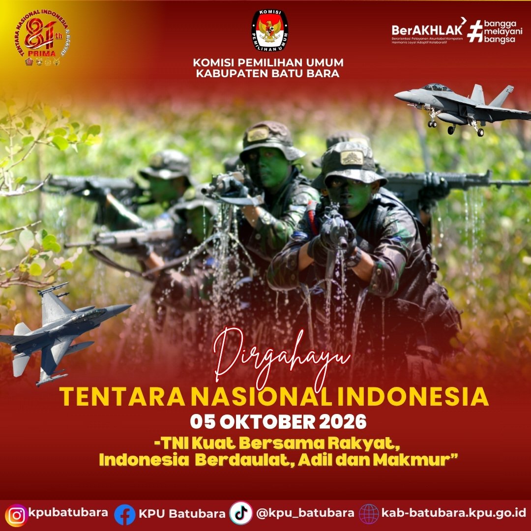 KpuBatubara's tweet photo. kedaulatan Negara Kesatuan Republik Indonesia.

TNI Kuat Bersama Rakyat, Indonesia Berdaulat, Adil dan Makmur.

#KPUMelayani
#KPUBatubara https://t.co/CMiPL8rOhQ